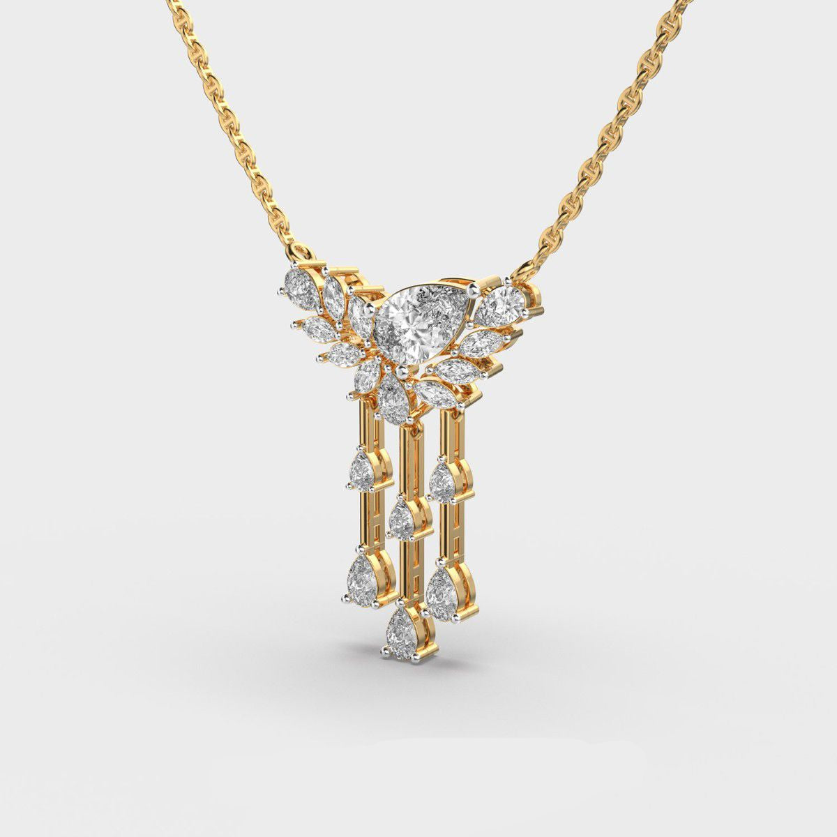 Mayura Pear Cut Diamond Necklace 