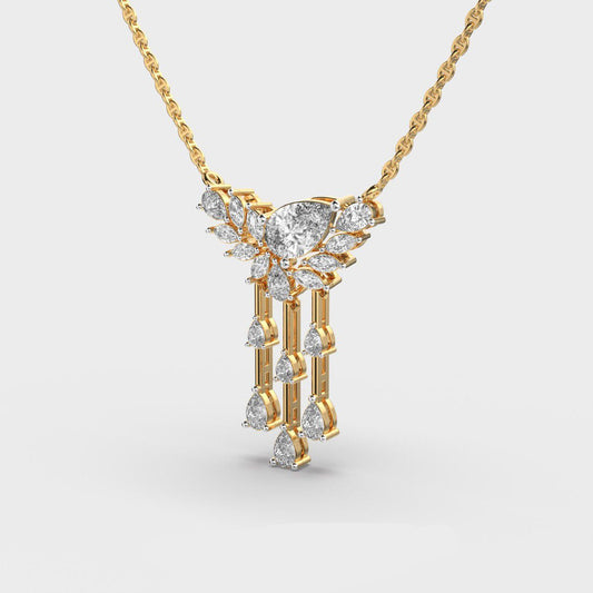 Mayura Pear Cut Diamond Necklace 