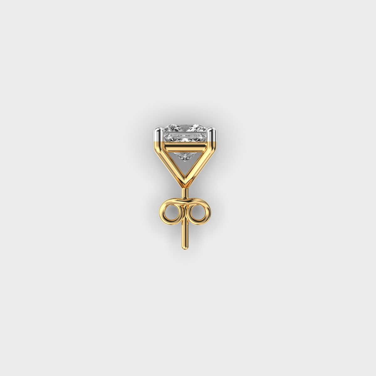 Statement Princess Cut Diamond Stud