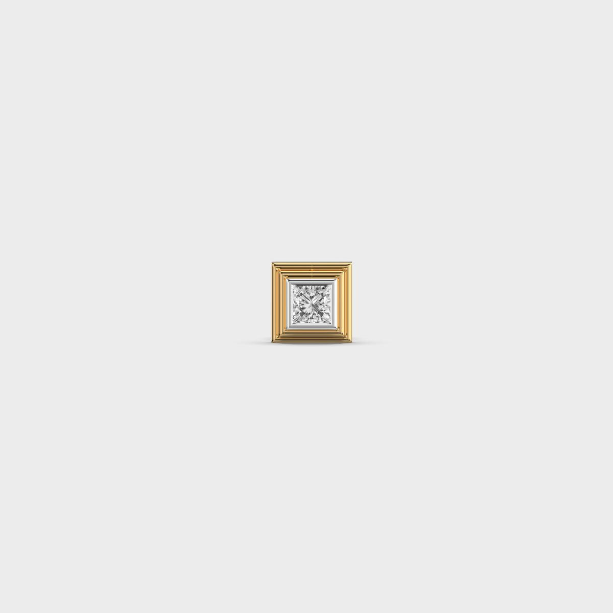Square Shaped Princess Cut Diamond Stud For Men