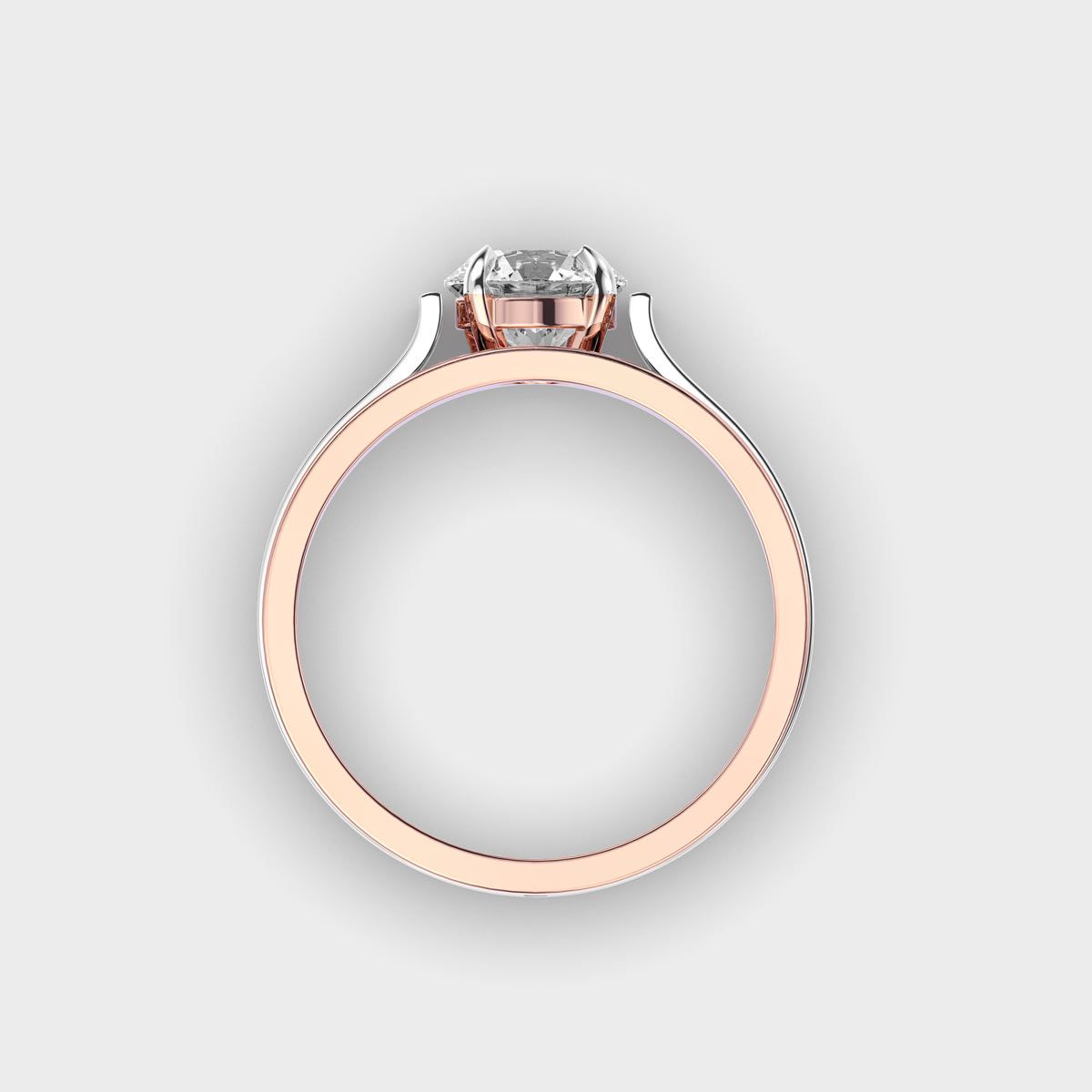 Dual Tone Diamond Solitaire Band Ring for Men - View 4