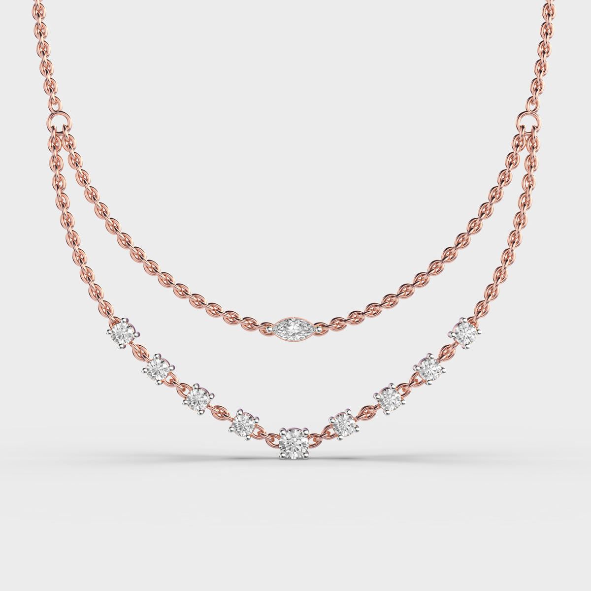 Sleek Is Chic Multi Layered Diamond Necklace