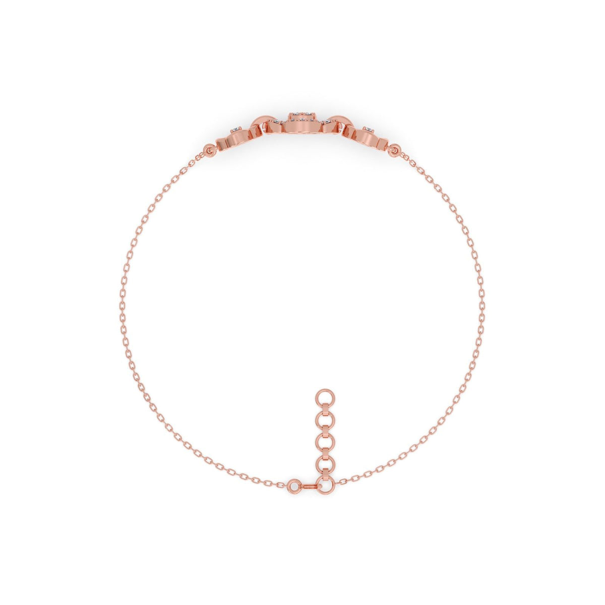 Clover Bloom Round Diamond Bracelet