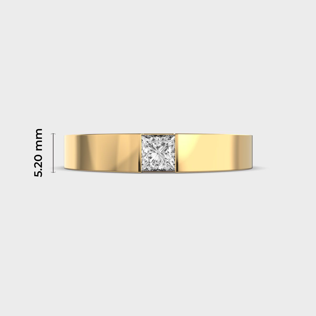 Embellished Princess Cut Diamond Band Ring - View 5