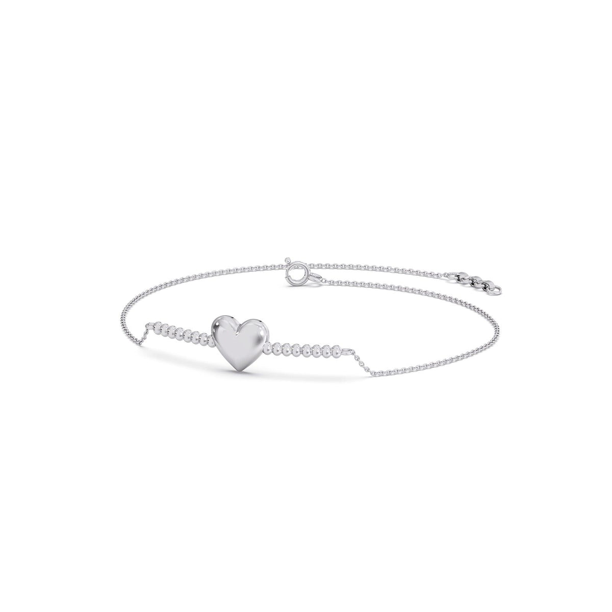 Heart Plain Gold Chain Bracelet