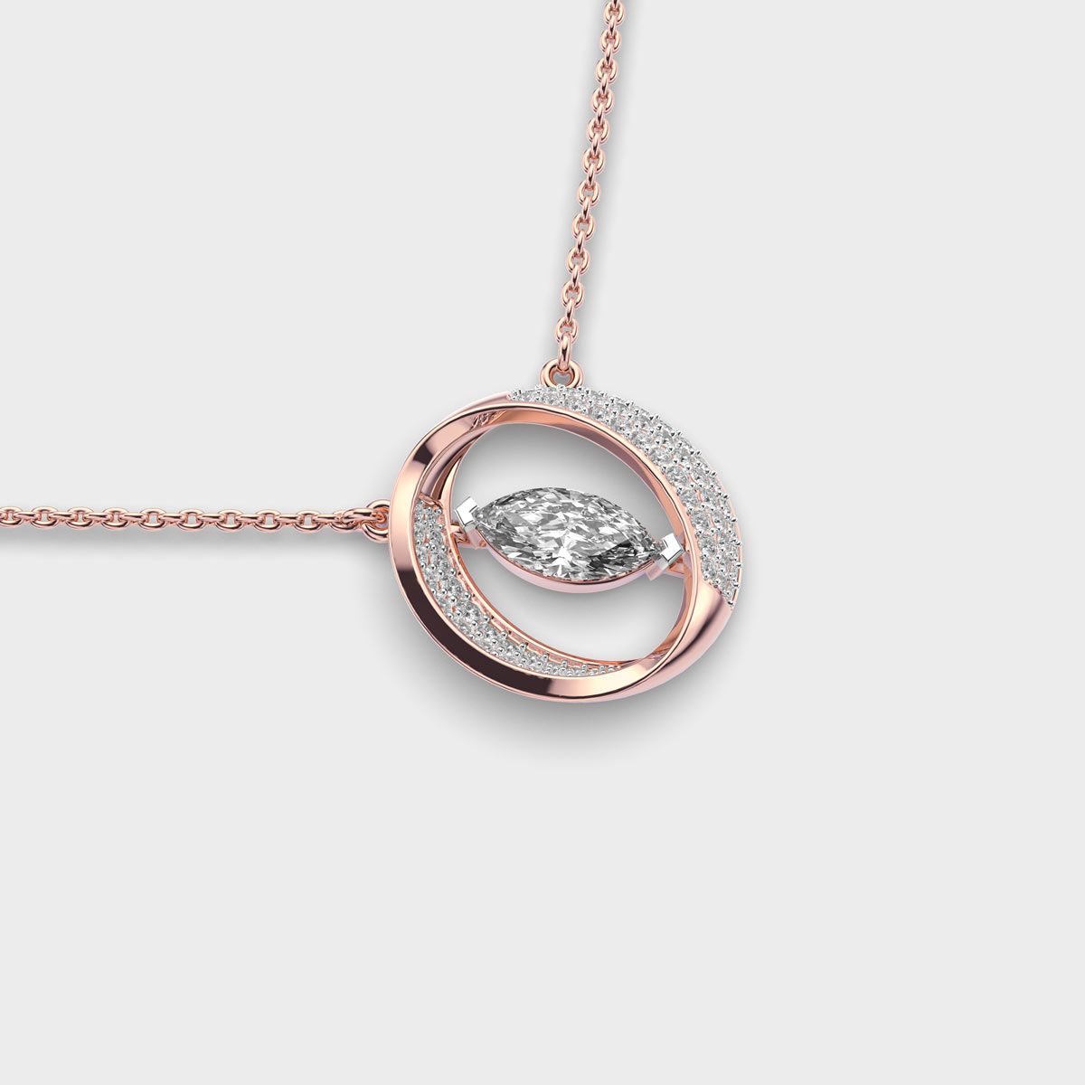 Marquise Orbit Diamond Necklace