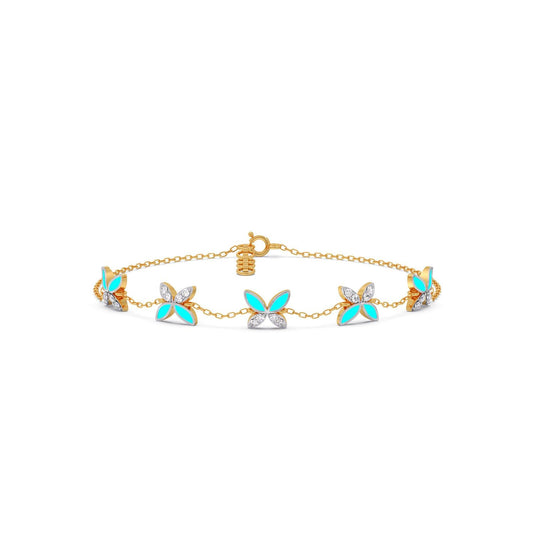 Fleur Butterfly Diamond Chain Bracelet