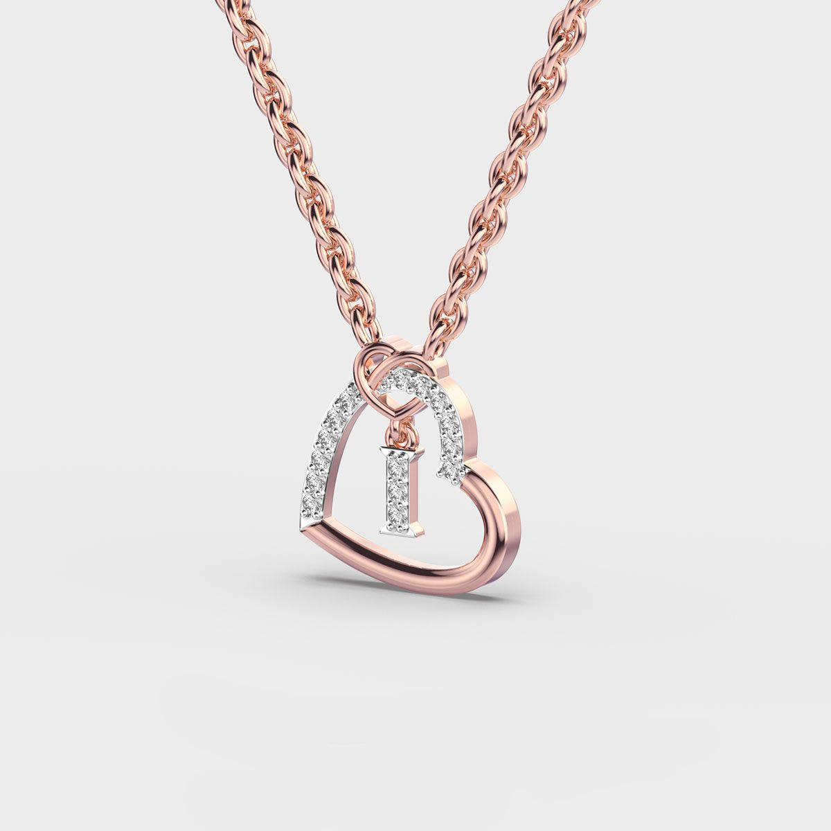Key and Heart Diamond Necklace