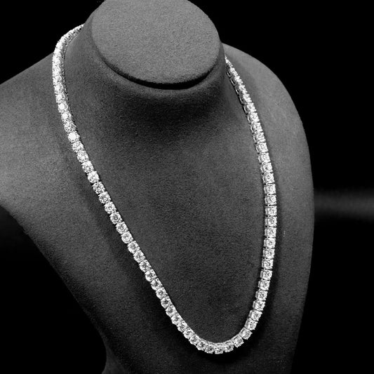 Round Diamond Tennis Necklace