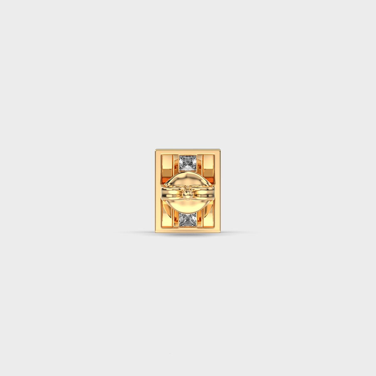 Diamond Drift Stud with Clustered Strip