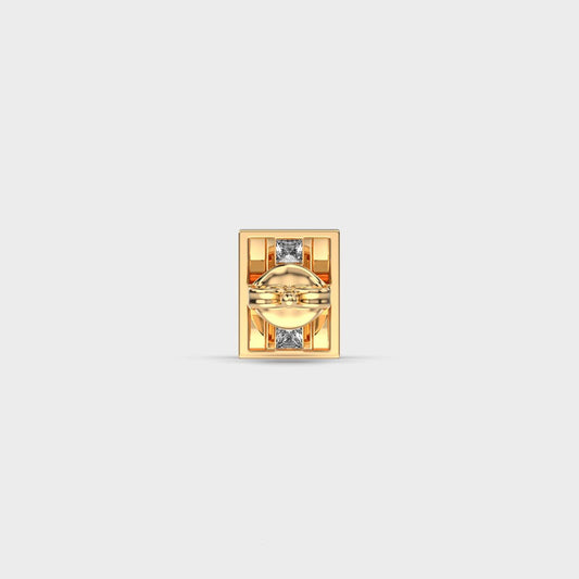 Diamond Drift Stud with Clustered Strip