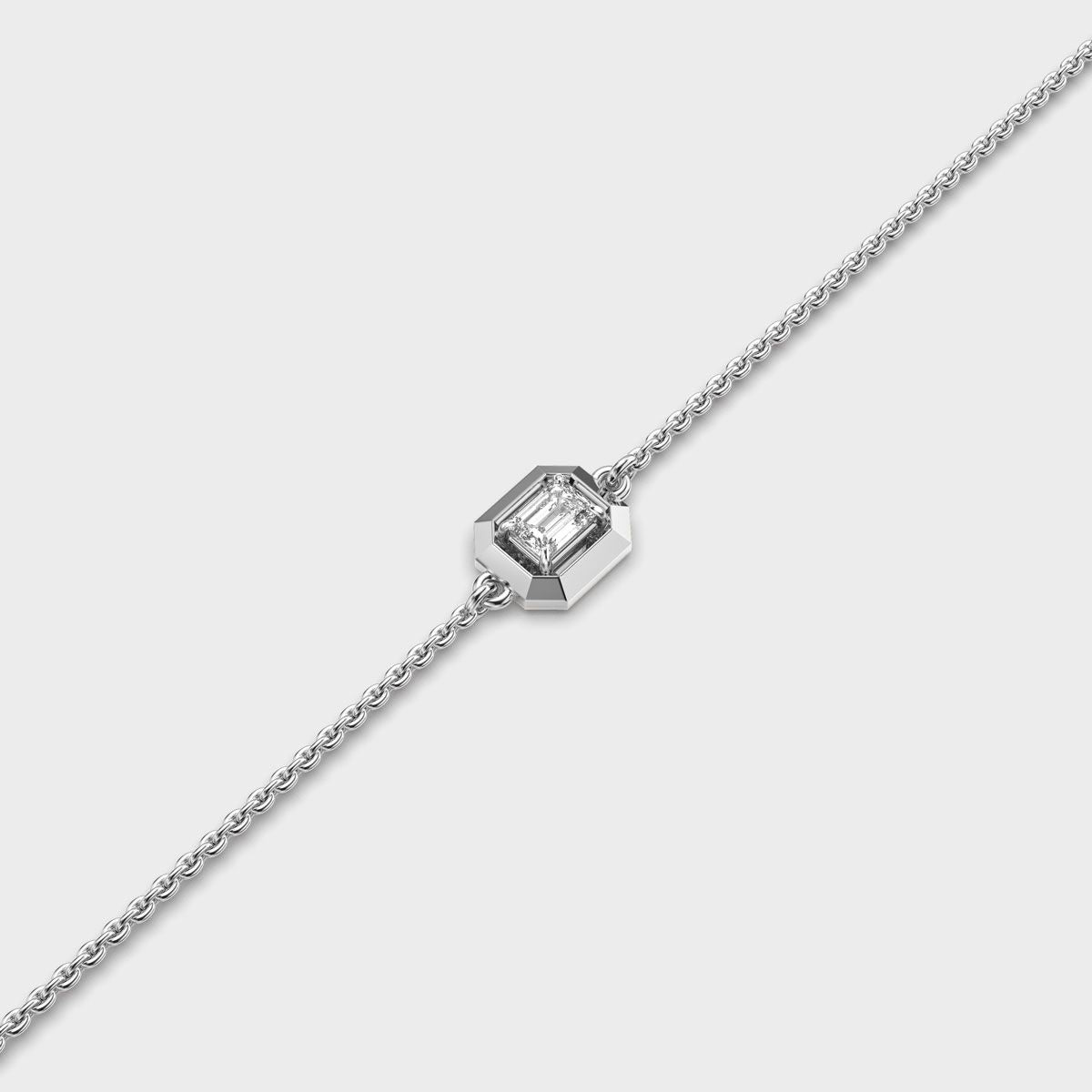 Bezel Emerald Diamond Bracelet