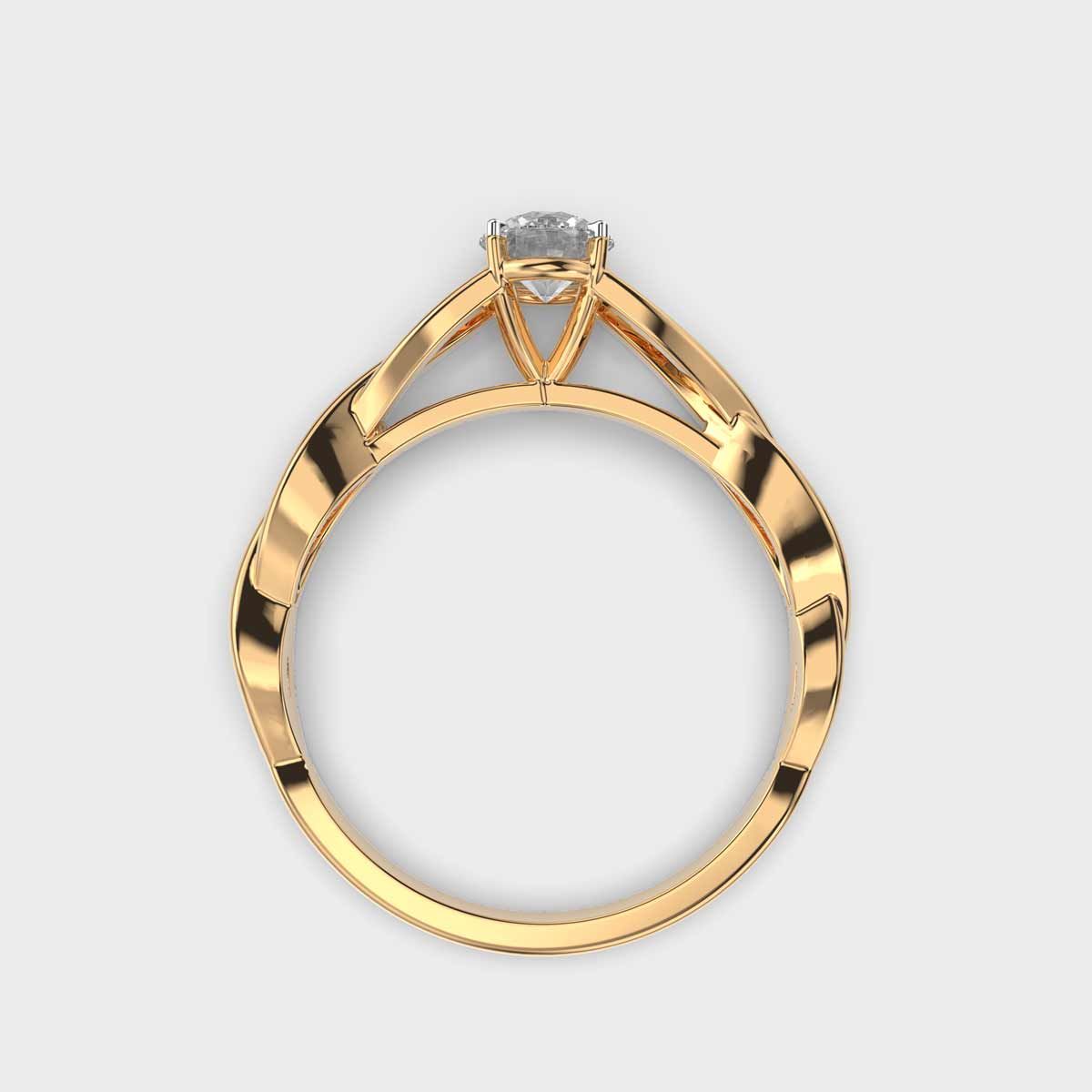 Twisted Vine Solitaire Diamond Band Ring - View 4