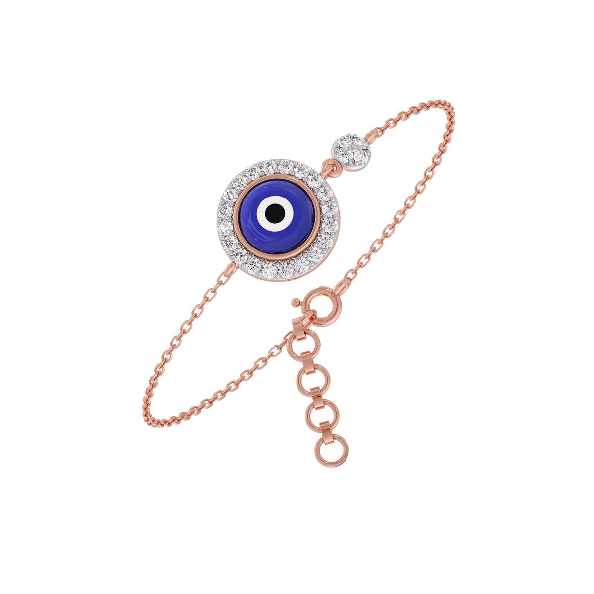 Halo Evil-Eye Diamond Chain Bracelet