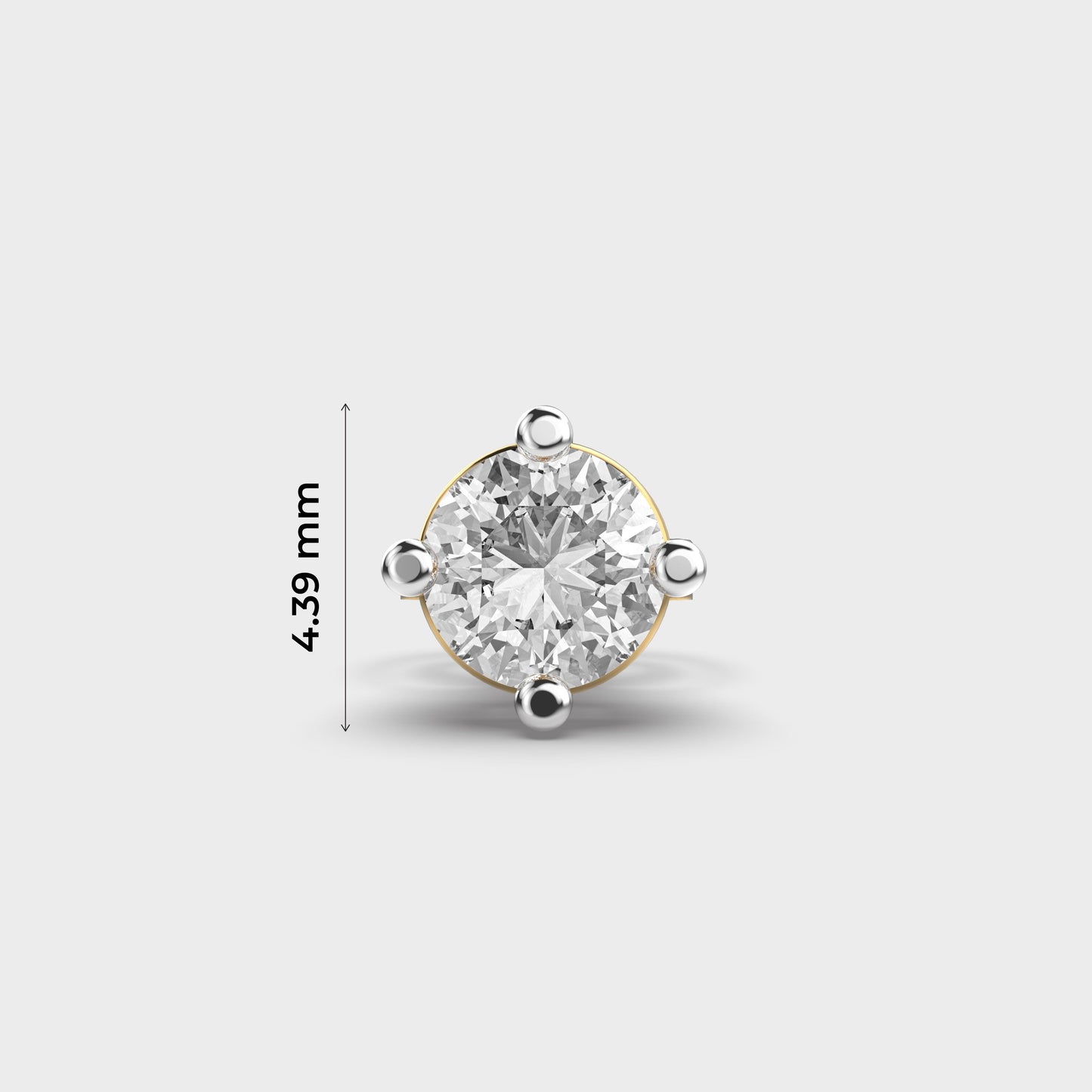 Men's Round Cut Diamond Stud