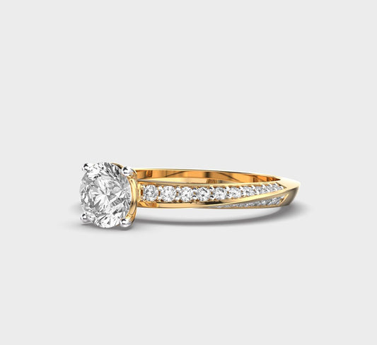 Gentle Wave Round Diamond Ring - View 2