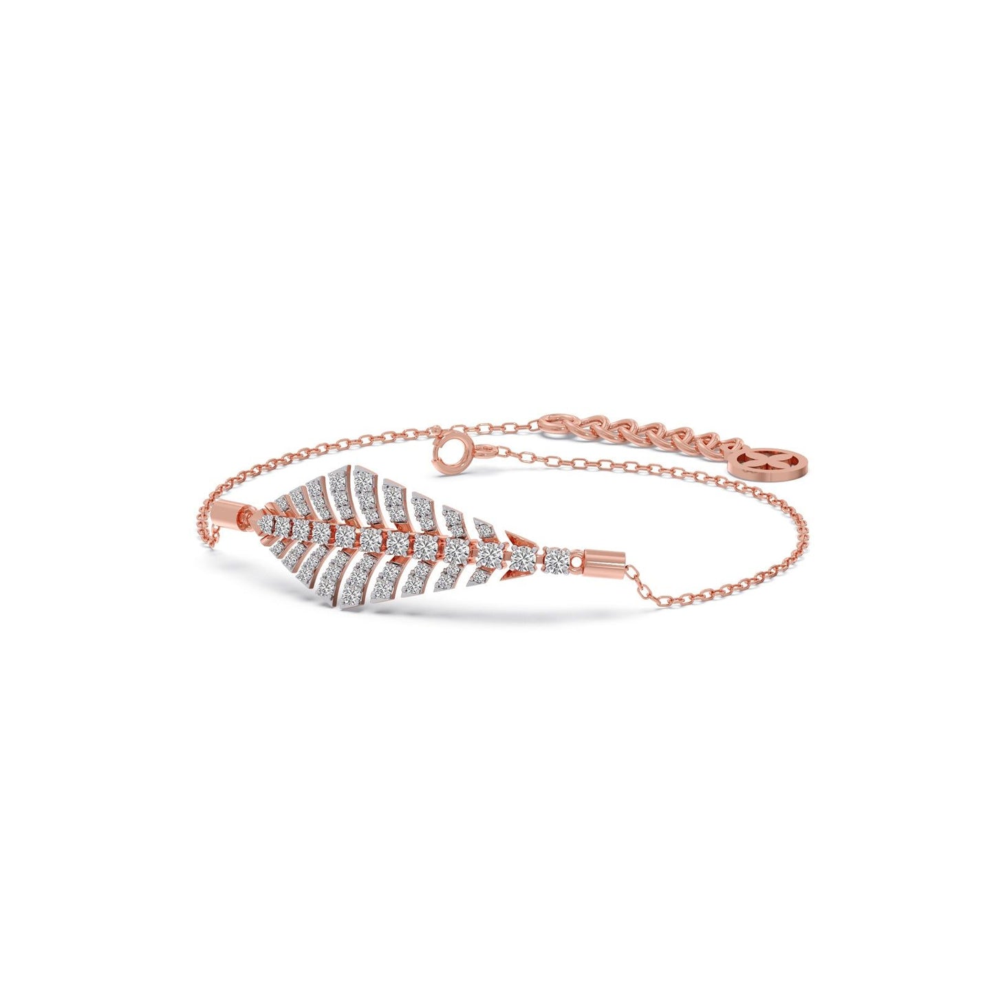 Gilded Fern Diamond Chain Bracelet