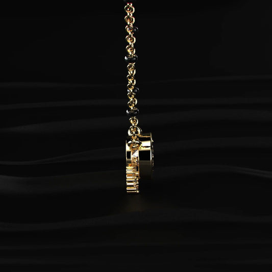 Round Shape Diamond Half Halo Mangalsutra