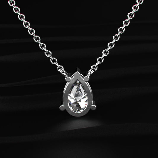 Pear-Shaped Solitaire Necklace