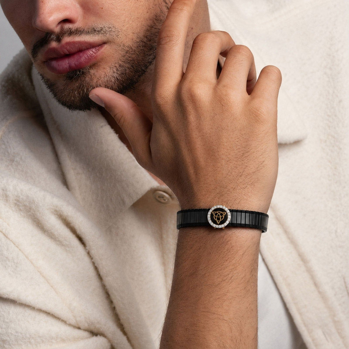 Triquetra Orbit Diamond Men's Bracelet