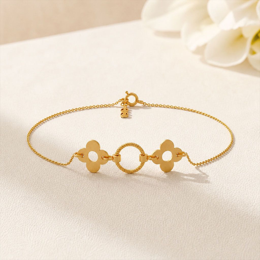 Meadow Loop Plain Gold Chain Bracelet