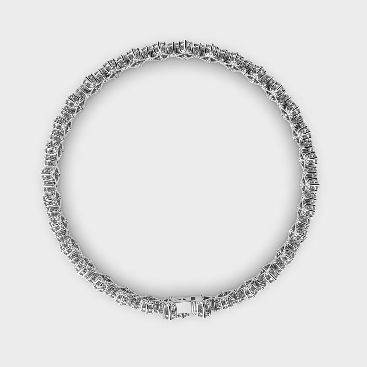 Clustered Diamond Mesh Wide Bracelet