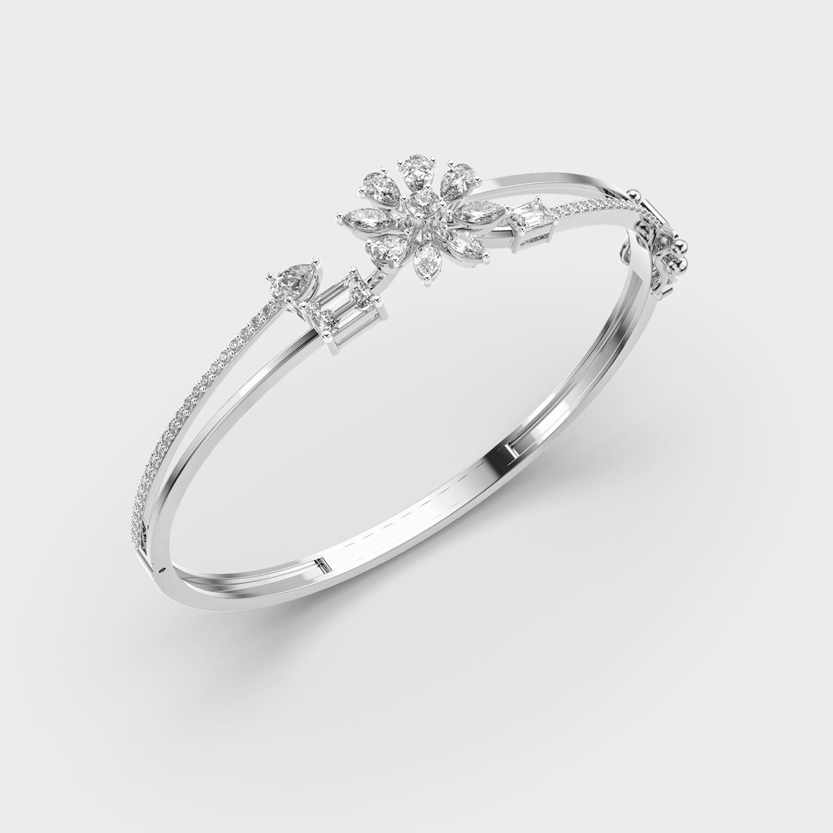 Floral Charm Diamond Bracelet