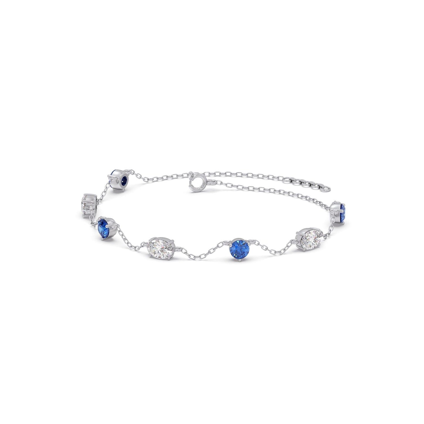 Azure Oval Diamond Chain Bracelet