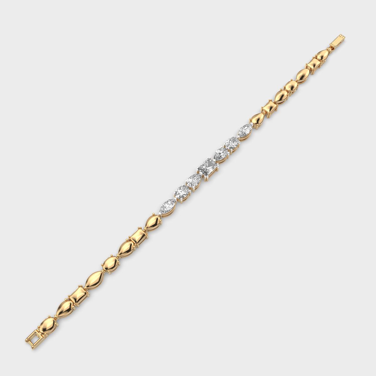 Multishape Half Tennis Diamond Bracelet