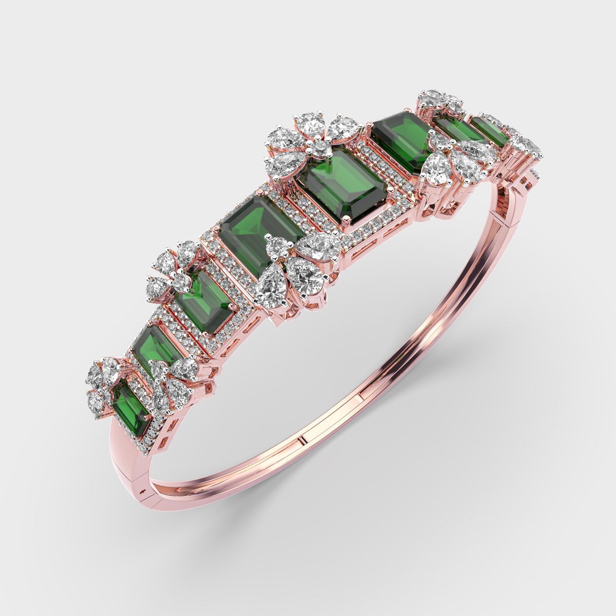 Green Wrap Tendril Diamond Bracelet