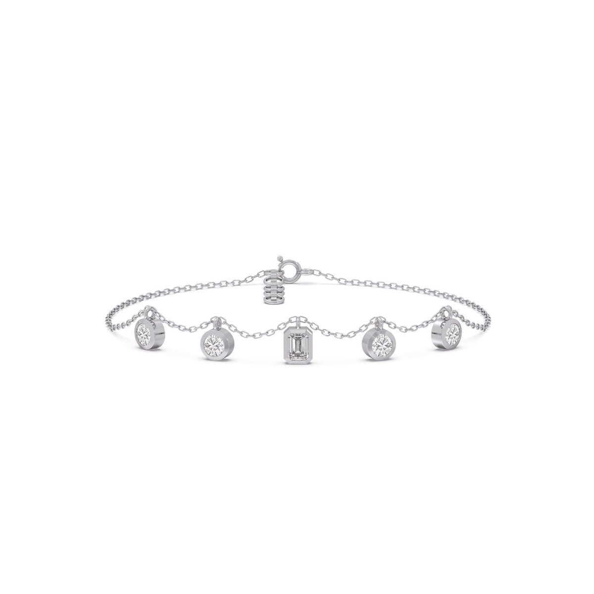 Emerald & Round Chain Bracelet