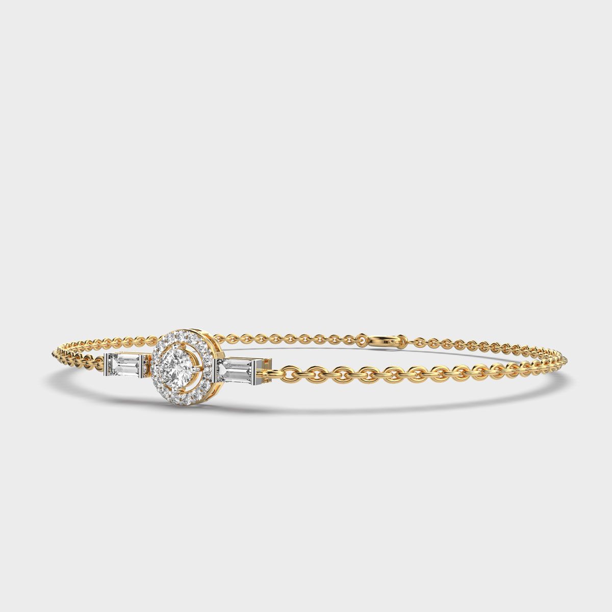 Round and Baguette Everyday Bracelet
