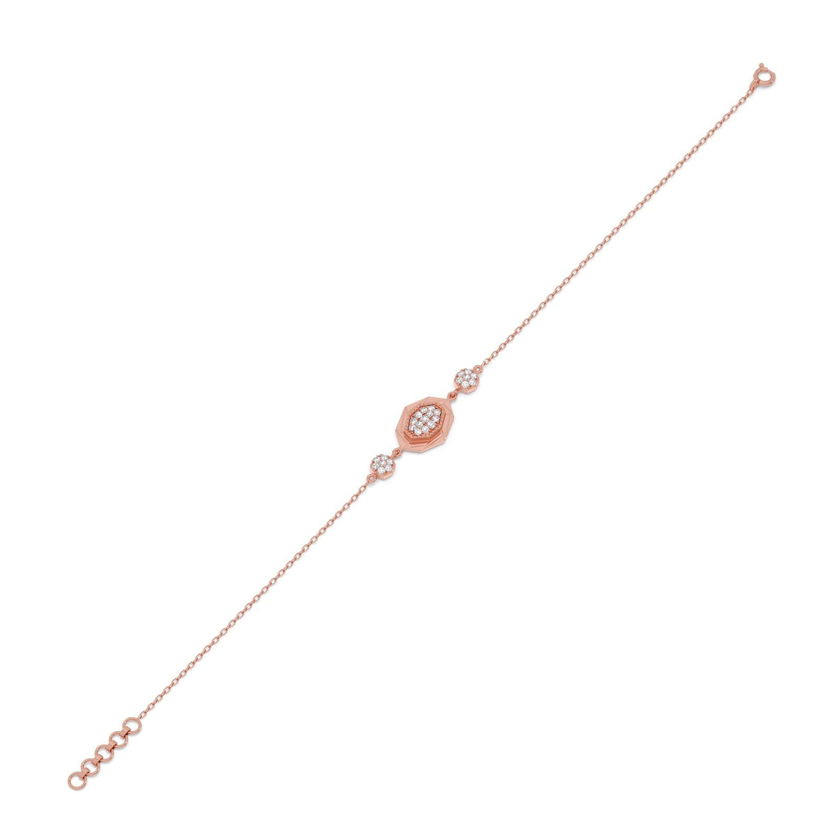 Elegant Geometric Round Diamond Bracelet