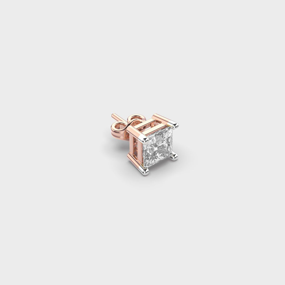 Princess Cut Diamond Drift Stud
