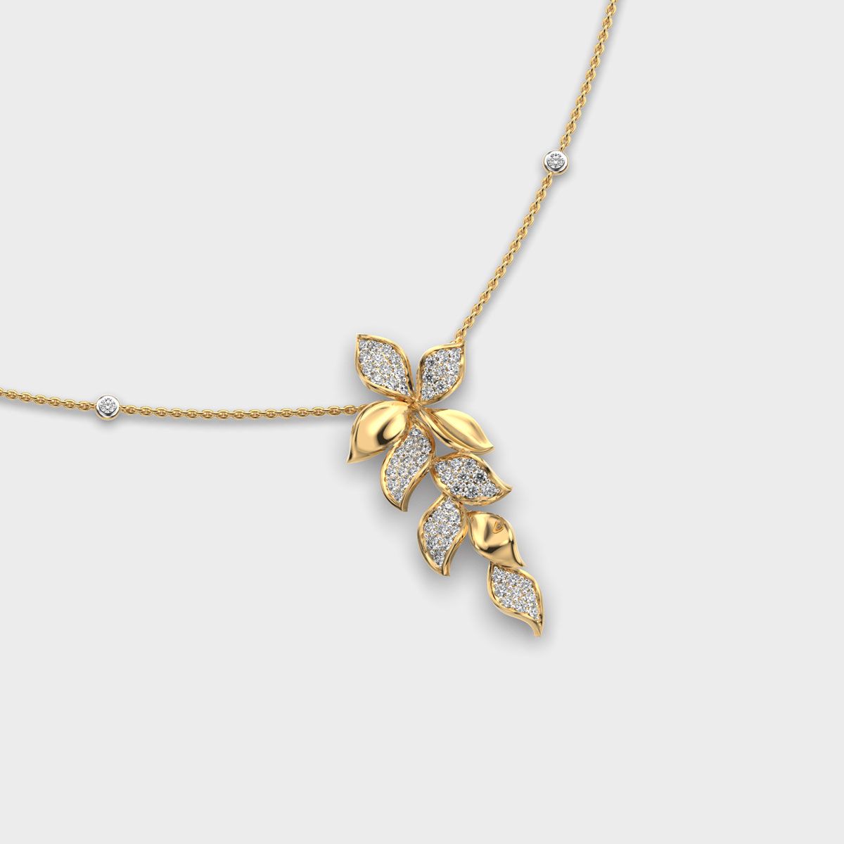 Cascade Wisteria Vine Diamond Necklace