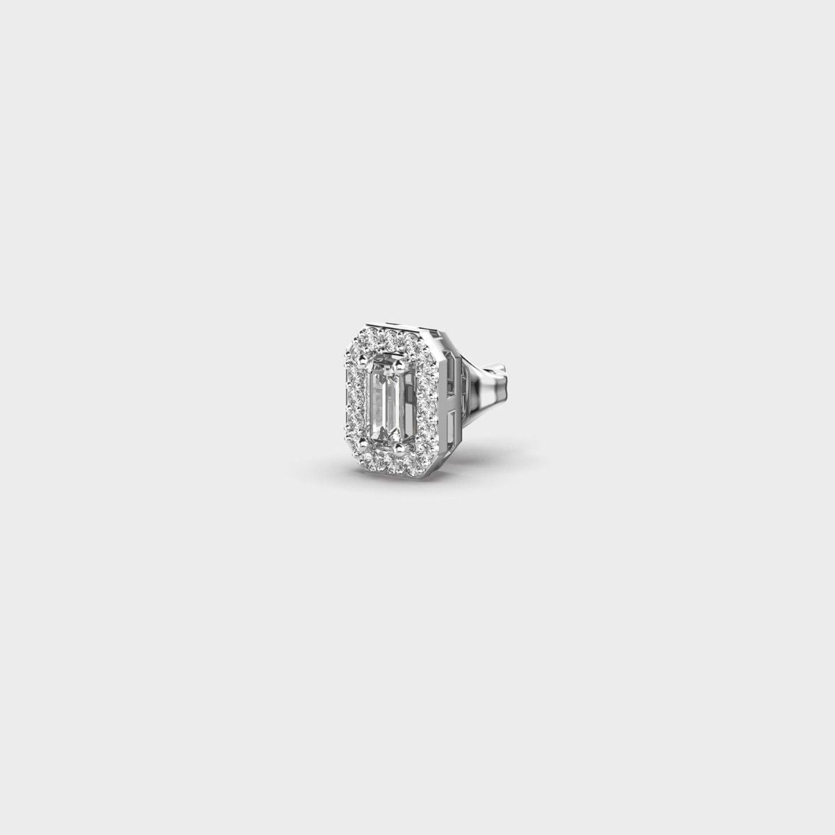 Shimmering Octagonal Dual Diamond Stud For Men