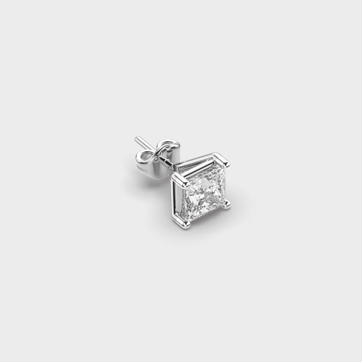 Statement Princess Cut Diamond Stud