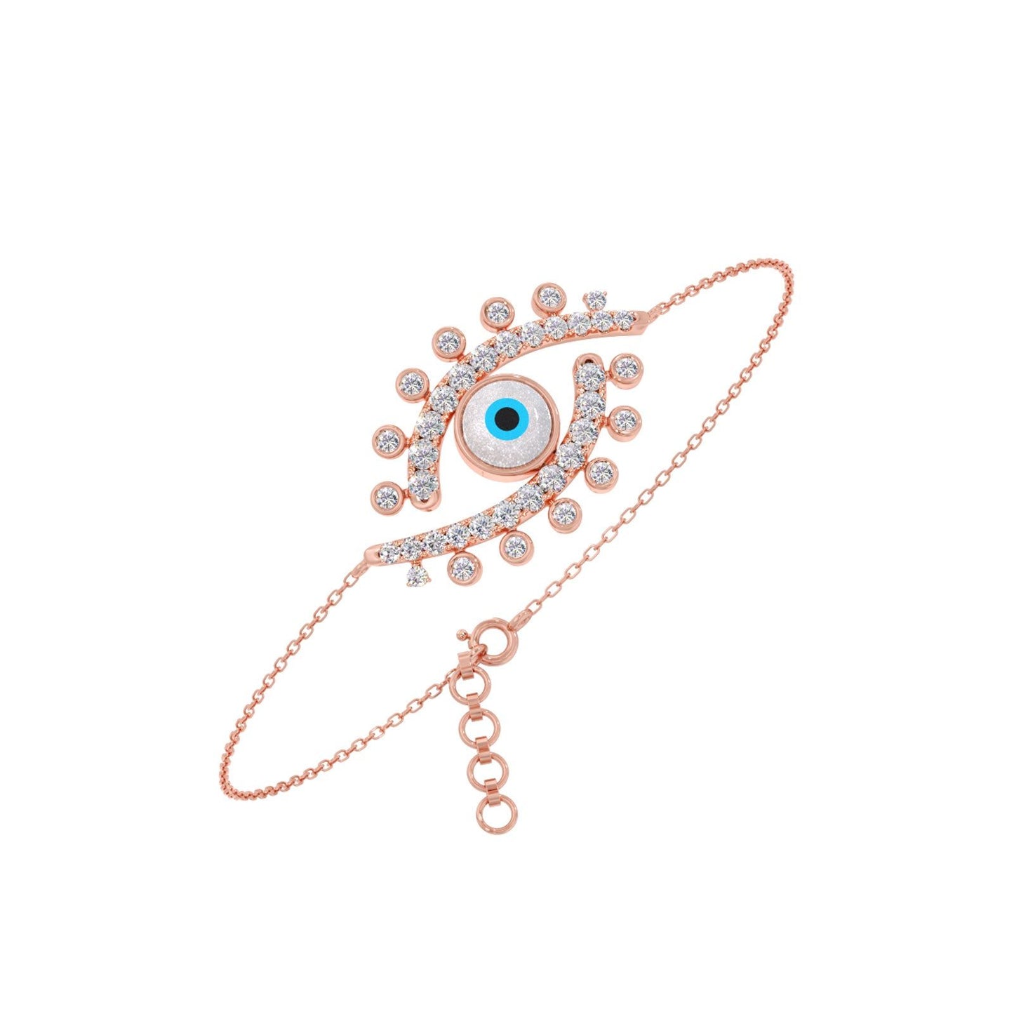 Evil Eye Delicate Diamond Chain Bracelet