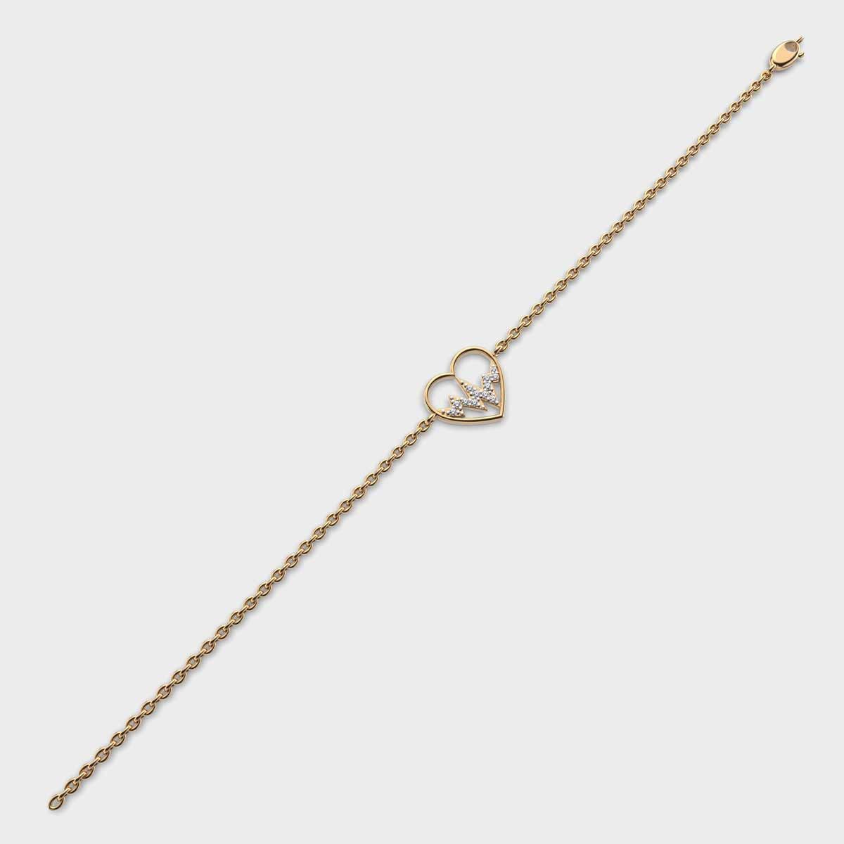 Heartbeat Diamond Encrusted Bracelet