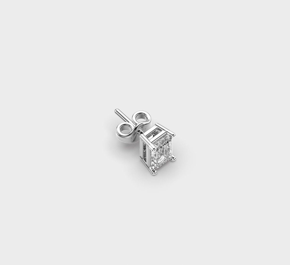 Emerald Cut Diamond Stud for Men