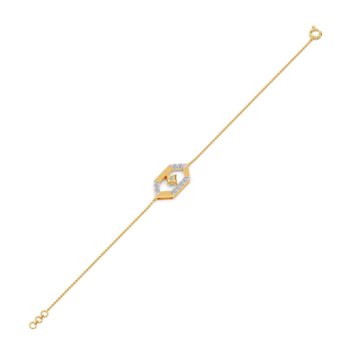 Hexora Moving Diamond Lattice Chain Bracelet