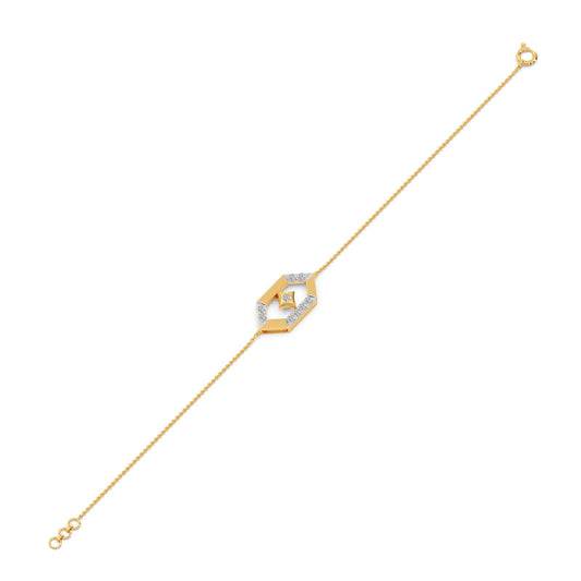 Hexora Moving Diamond Lattice Chain Bracelet