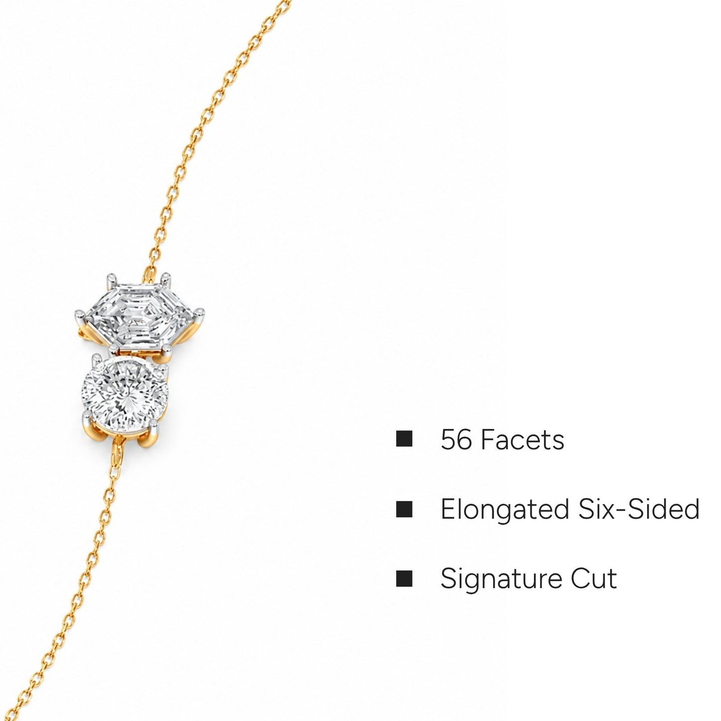 Hexa And Portuguese Diamond Chain Bracelet