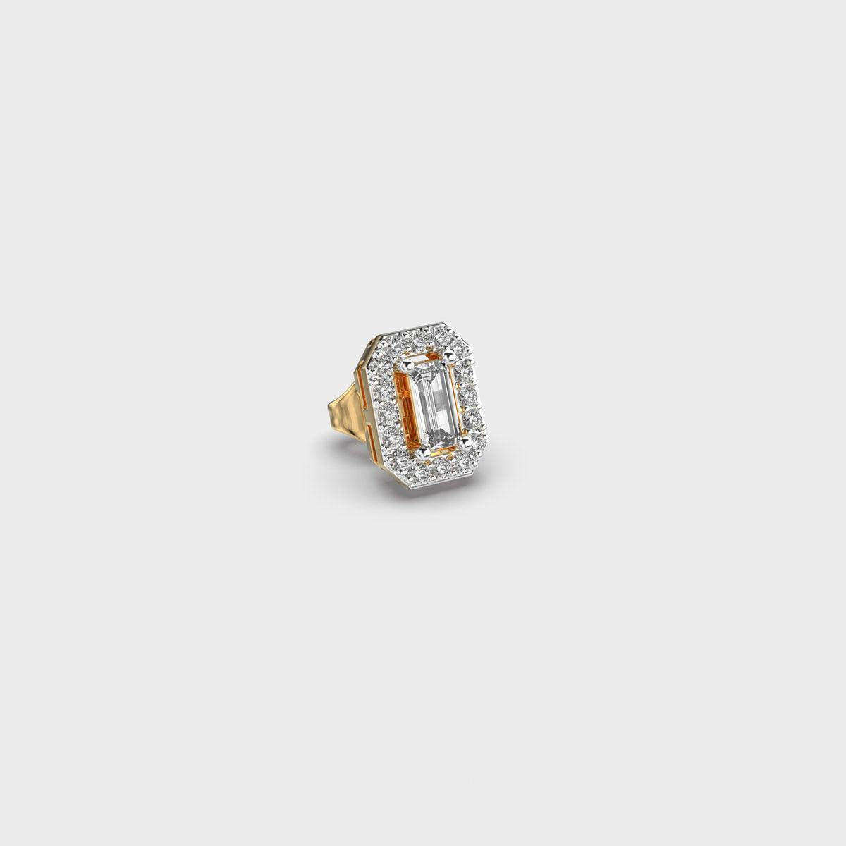 Shimmering Octagonal Dual Diamond Stud For Men