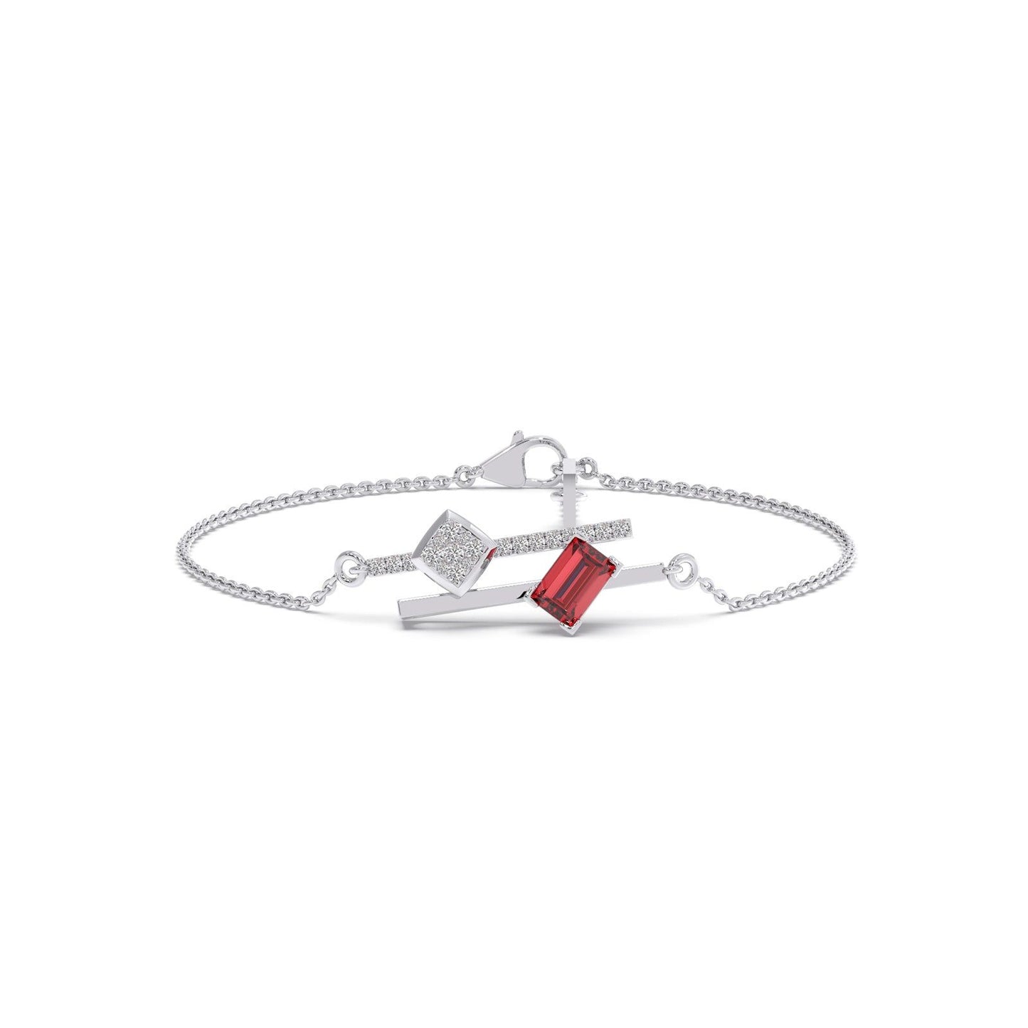 Blush Gemstone Linear Chain Bracelet