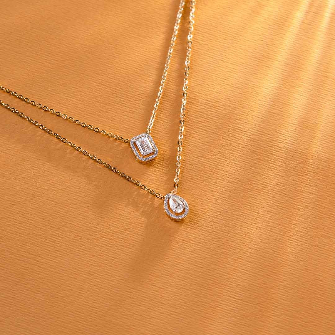 Elegant Dual-Layer Diamond Pendant