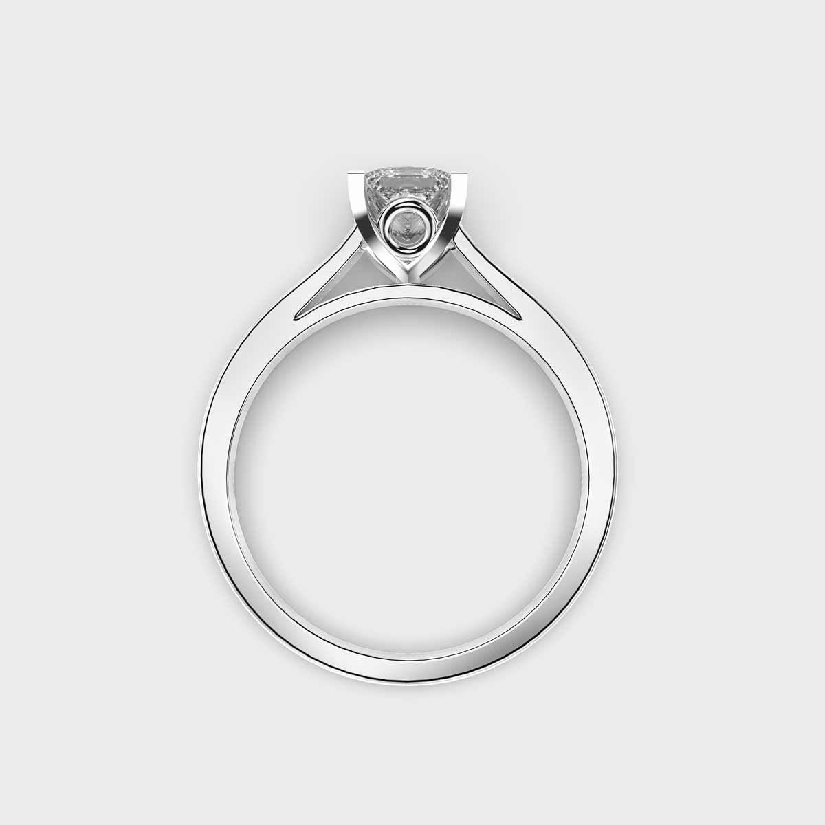 Princess Cut Solitaire Diamond Ring - View 9