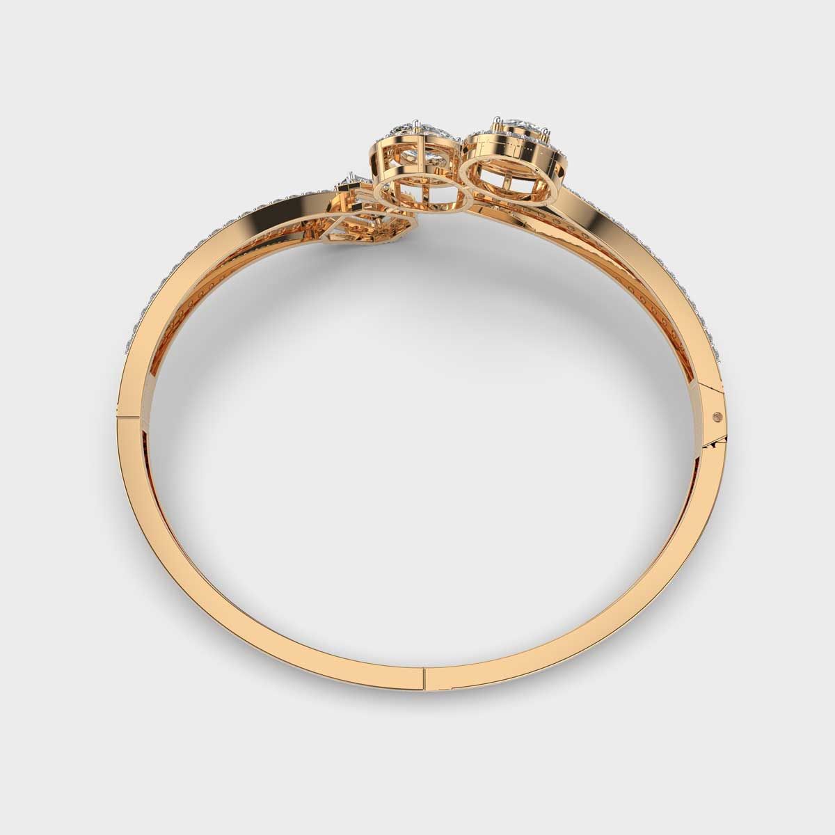 Three Pretty Curve Diamond Bracelet