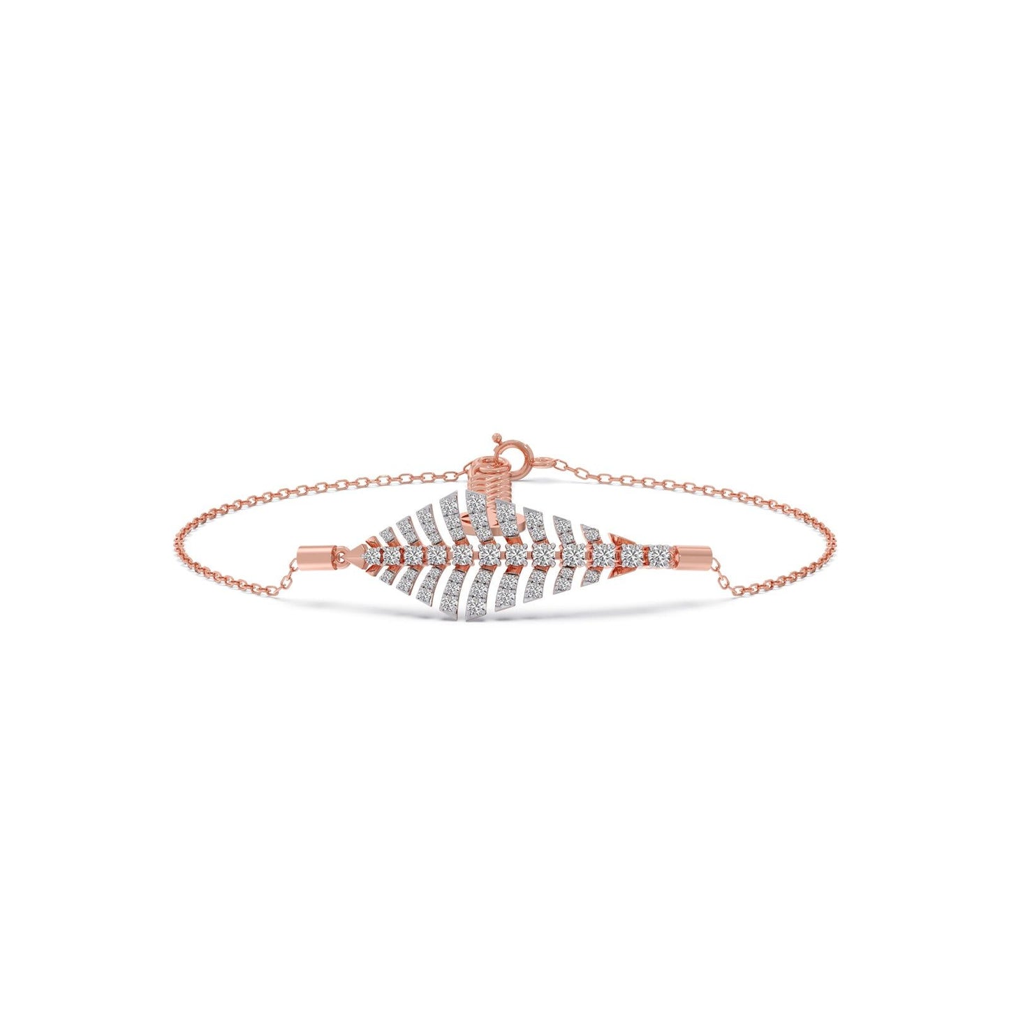 Gilded Fern Diamond Chain Bracelet