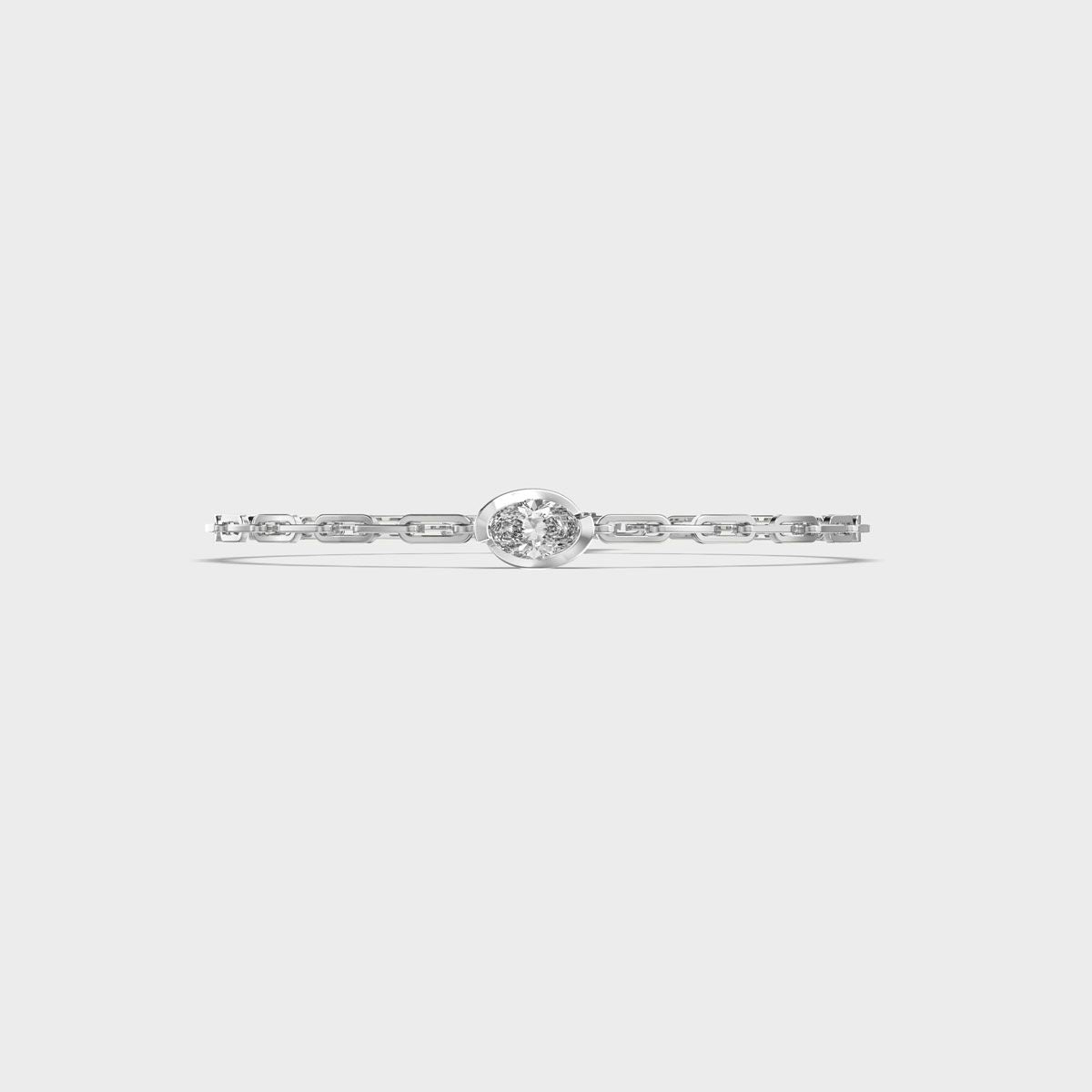 Bezel Oval Link Diamond Bracelet